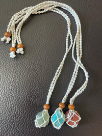Hemp cord crystal necklace