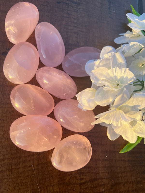 Rose Quartz Palm Stones (Small)