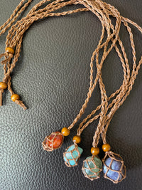 Hemp cord crystal necklace