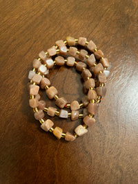 Peach moonstone chip stone bracelets